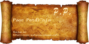 Paor Petúnia névjegykártya